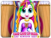 Trucs voor Pregnant Unicorn Mom And Baby Daycare op Android e iPhone